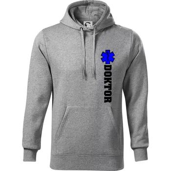Pánská mikina Hvězda života - doktor - Mikina pánská Cape s kapucí - 5XL ( Tmavě šedý melír )