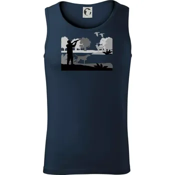 Lovec a ohař v lese - Tílko pánské Core - M ( Námořní modrá (velmi tmavá - téměř černá) )