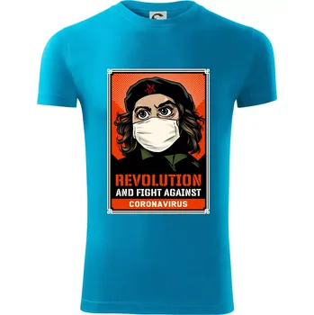 Pánské tričko Corona Revolution & Fight - Viper FIT - Pánské zůžené tričko - 2XL ( Světlý tyrkys )