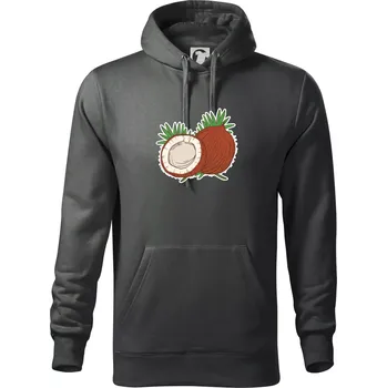 Pánská mikina Kokos - Mikina pánská Cape s kapucí - 5XL ( Tmavá břidlice (šedá se zeleným nádechem) )