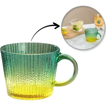 Sklenice Flamenco Mystique Velký rýhovaný skleněný pohár 380 ml lahvově zelené ombre 1 ks 176 SZK