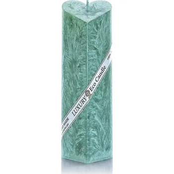 Svíčka ZELENÁ dekorativní svíčka SRDCE 21 cm +