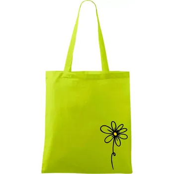 Kopretina - dole na výšku - Taška bavlněná - 42 x 38 cm ( Limetková )