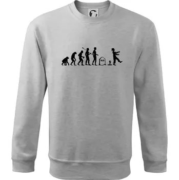 Pánská mikina Evoluce Zombie (Hana-creative) - Mikina Essential pánská - S ( Světlešedý Melír )