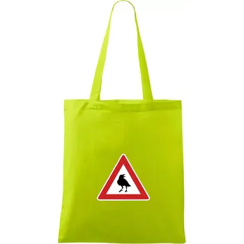 Dopravní značka - Pozor havran - Taška bavlněná - 42 x 38 cm ( Limetková )