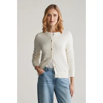 Dámský svetr SVETR GANT TEXTURED COTTON CARDIGAN EGGSHELL