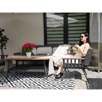 Zahradní sestava Pro-Tech shop Sada hliníkového nábytku šedá + šedé polštáře 62015&nbsp;ALM9415