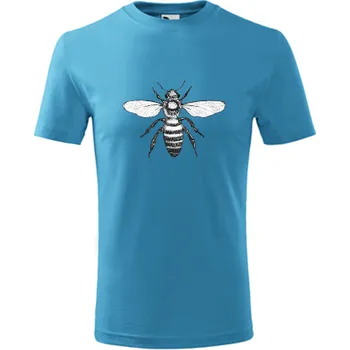 Chlapecké tričko Tyrkysové dětské tričko se včelou - barva tyrkysová - velikost 4roky