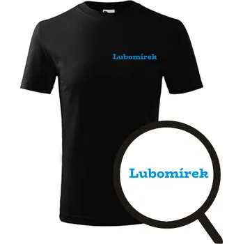 Chlapecké tričko Černé dětské tričko Lubomírek - dětské tričko se jménem - barva černá - velikost 6let