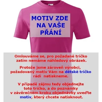 Chlapecké tričko Purpurové dětské tričko s motivem na přání - barva purpurová - velikost 6let
