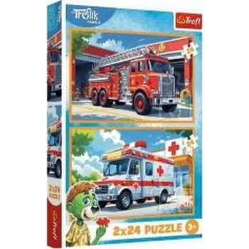 Puzzle Puzzle 2x24 Wóz strażacki i karetka TREFL