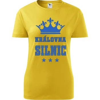 Dámské tričko Žluté dámské tričko královna silnic - dárky pro řidičku - barva žlutá - velikost S