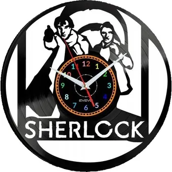 Hodiny SHERLOCK WATSON HODINY NÁSTĚNNÉ DEKORATIVNÍ MODERNÍ VINYLOVÁ DESKA VINYL N