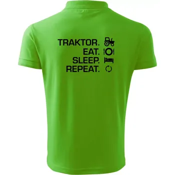 Pánská košile Traktor eat sleep repeat - Polokošile pánská Pique Polo 203 - 5XL ( Apple Green )