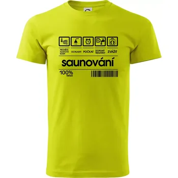 Čárový kód - sauna - Klasické pánské triko vyšší gramáže - S ( Limetková )