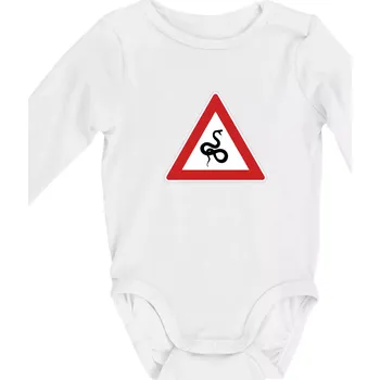 Dopravní značka - Pozor had - Body kojenecké s dlouhým rukávem - Dlouhý r. 6-12 měs ( Bílá )