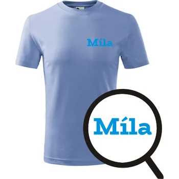 Chlapecké tričko Světle modré dětské tričko Míla - dětské tričko se jménem - barva modrá - velikost 12let