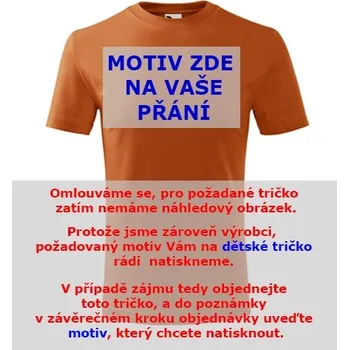 Chlapecké tričko Oranžové dětské tričko s motivem na přání - barva oranžová - velikost 8let