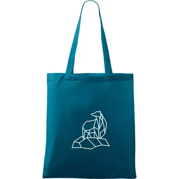Nákupní taška Geometrie lední medvěd na ledu - Taška bavlněná - 42 x 38 cm ( Petrolejová )
