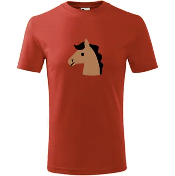 Dětská móda Červené dětské tričko s koníkem 4 - barva červená - velikost 4roky