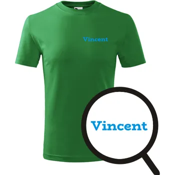 Chlapecké oblečení Zelené dětské tričko Vincent - dětské tričko se jménem - barva zelená - velikost 10let