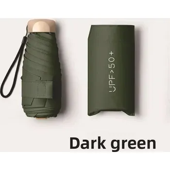 Deštník Mini skládací deštník s UV ochranou | ochrana proti dešti - Tmavě zelená