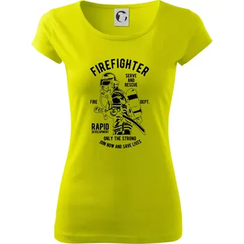 Dámské tričko Firefighter Dept - Dámské triko Pure - S ( Limetková )