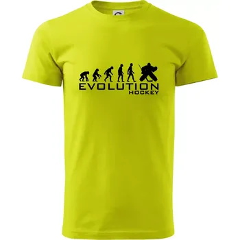 Pánské tričko Evoluce Hockey brankář - Klasické pánské triko vyšší gramáže - 4XL ( Limetková )