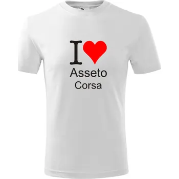 Bílé dětské tričko I love Asseto Corsa - barva bílá - velikost 8let