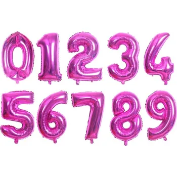 Balónek Nafukovací číslice | nafukovací balónky čísla - Tmavě růžová,80 cm,7