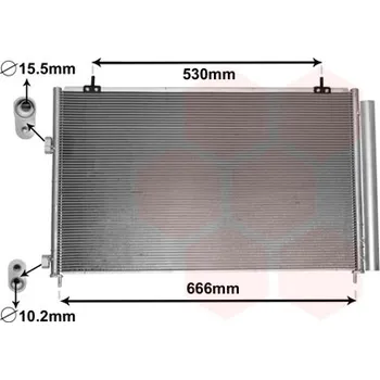 Klimatizace automobilu Kondenzátor, klimatizace VAN WEZEL 53005679