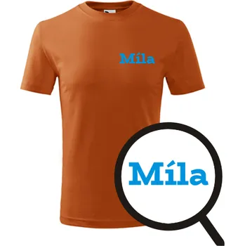 Chlapecké tričko Oranžové dětské tričko Míla - dětské tričko se jménem - barva oranžová - velikost 10let