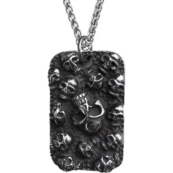 Přívěsek Ocelový přívěsek s lebkami Dark Side Tag - Model BEZ ŘETÍZKU (pouze přívěsek)