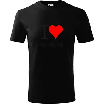 Chlapecké tričko Černé dětské tričko I love Aerofly FS - barva černá - velikost 6let