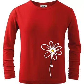 Chlapecké oblečení Kopretina - dole na výšku - Triko dětské Long Sleeve - 104-110cm / 3-4 roky ( Červená )