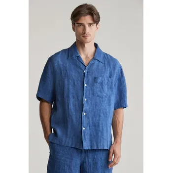 Pánská košile KOŠILE GANT REL LINEN RESORT SHIRT RICH BLUE
