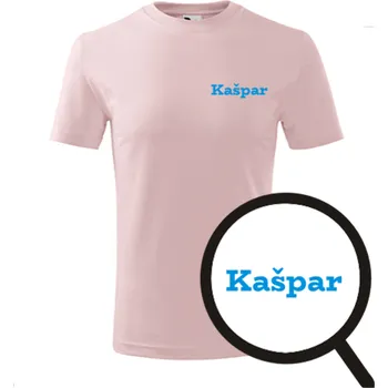 Chlapecké tričko Růžové dětské tričko Kašpar - dětské tričko se jménem - barva růžová - velikost 6let