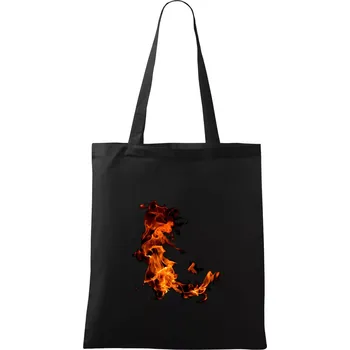 Oheň plamen - Taška bavlněná - 42 x 38 cm ( Černá )