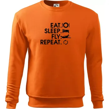 Pánská mikina Eat sleep fly repeat - Mikina Essential pánská - S ( Oranžová )