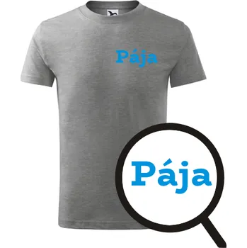 Chlapecké tričko Šedé dětské tričko Pája - dětské tričko se jménem - barva šedá - velikost 8let