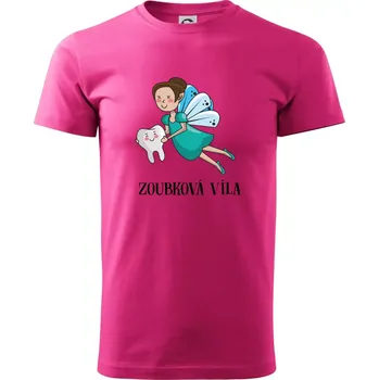 Pánská móda Zoubková víla - Klasické pánské triko vyšší gramáže - S ( Purpurová )