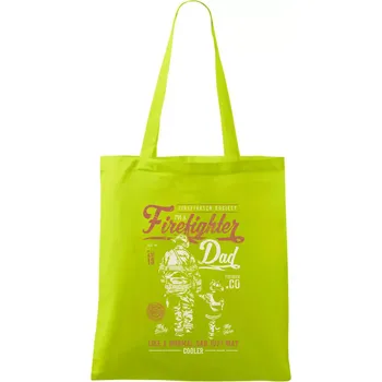 Firefighter Dad - Taška bavlněná - 42 x 38 cm ( Limetková )