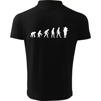 Pánská košile Evoluce vojáka - plná polní - Polokošile pánská Pique Polo 203 - 5XL ( Černá )