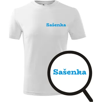 Chlapecké tričko Bílé dětské tričko Sašenka - dětské tričko se jménem - barva bílá - velikost 6let