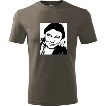 Army tričko Karel Gott - dárek pro příznivce Karla Gotta - barva hnědá - velikost XXL