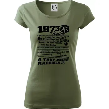 Dámské tričko 1973 v kostce - Dámské triko Pure - XS ( Khaki )