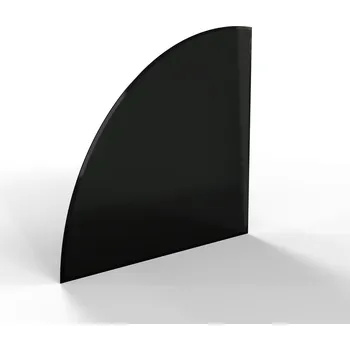 Krbová kamna HS FLAMINGO Sklo pod kamna - FLAMINGO Výseč 1000x1000 mm, černé, fazeta / 6 mm