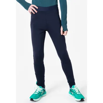 Pánské legíny KIPRUN Chlapecké běžecké funkční legíny 900 8 LET MODRÁ|ZELENÁ