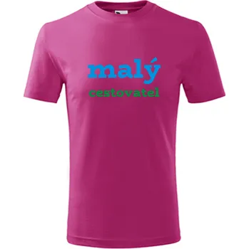 Chlapecké tričko Purpurové dětské tričko malý cestovatel - dárek pro dítě 5 let - barva purpurová - velikost 8let