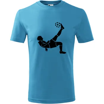 Chlapecké tričko Tyrkysové dětské tričko s fotbalistou 5 - dárek pro kluka fotbalistu - barva tyrkysová - velikost 8let